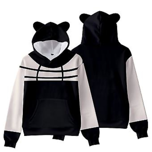Unisex Spyfamily Anime Manga Hoodies Modetrykt Sød Katteøre Hættetrøje Jumper Toppe Langærmet Trøjer Gave (XL C)