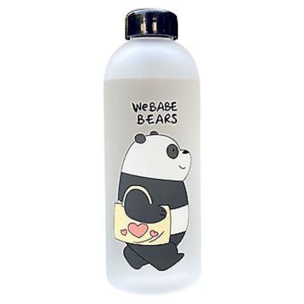 1000ml Söpö Panda-Karhu Muovikuppi Läpinäkyvä Pakkasenpehmeä Piirretty Vesipullo (A6(1000ml))