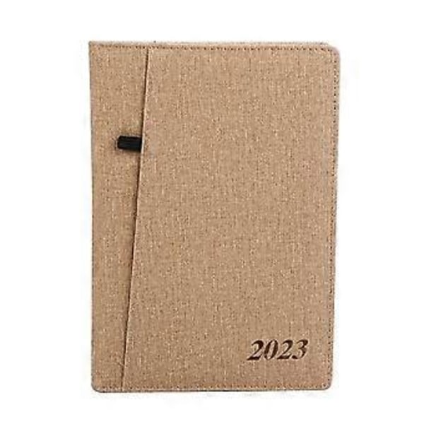 Englanninkielinen muistikirja leveämmällä kirjanmerkillä, kaksipuolinen kiiltävä kirjoitus, kannettava espanjalainen aikataulukirja työhön, beige