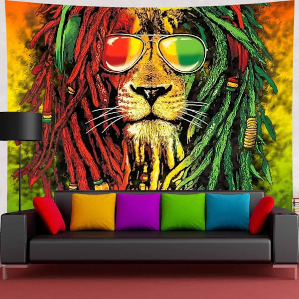 Rasta Gobeläng Lejonhuvud Bob Gobeläng Väggbonad Bakgrund för vardagsrum