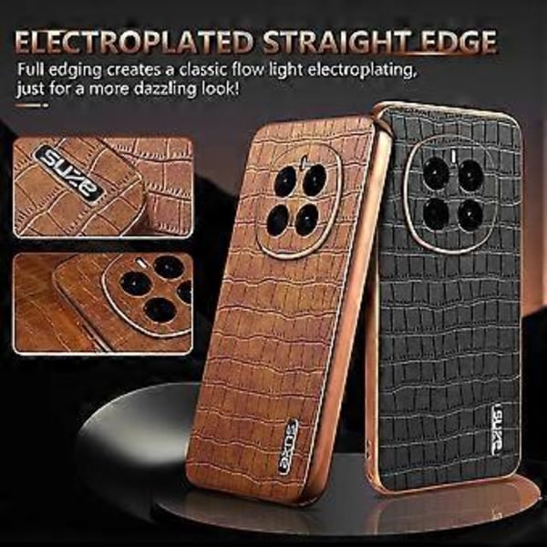 AZNS For Honor Magic7 5G Etui Elektroplettering Krokodille Tekstur PU+TPU Telefon Cover (Style A)