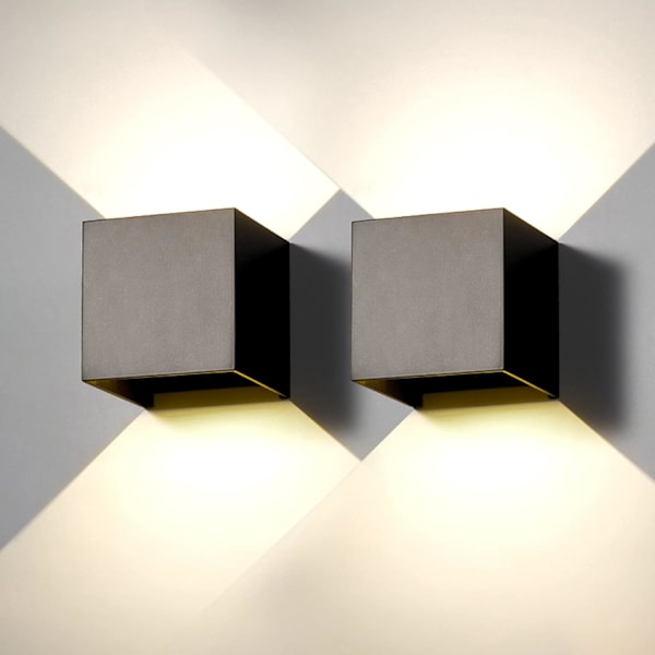 2-pack LED-vägglampa för inomhus- och utomhusbruk, modern utomhusvägglampa Bla
