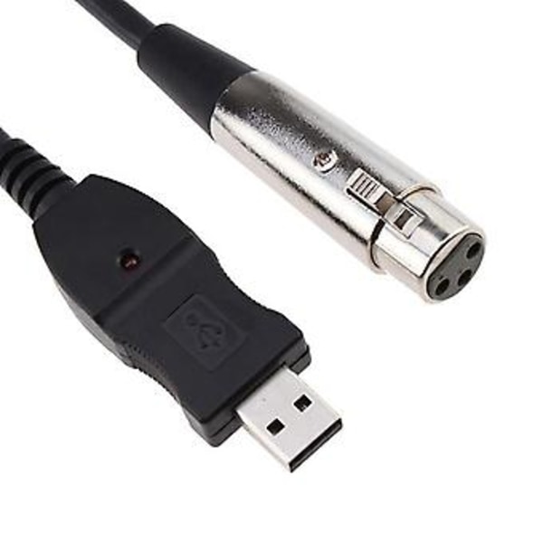 USB Mikrofonkabel 3 Meter Mikrofonkabel Computer USB til XLR Mikrofon Forbind Computerkabel{jkw} ( )
