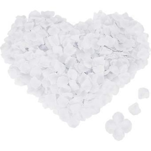 4000 stk. Kunstige silke hvide rosenblade til bryllup, Valentinsdag, fest, jubilæum