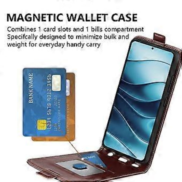 Til Xiaomi Redmi Note 14 5G Etui med Kortlommer Vertikal Flip Læder Telefon Cover (Style A)