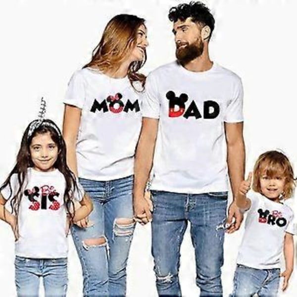 Dam T-shirts Familj Matchande Kläder Mamma Barn Mus tecknad Kläder Pappa Mamma Bror Syster Tryck Mode T-shirt Sommar Toppar Kläder (Mamma-4XL)
