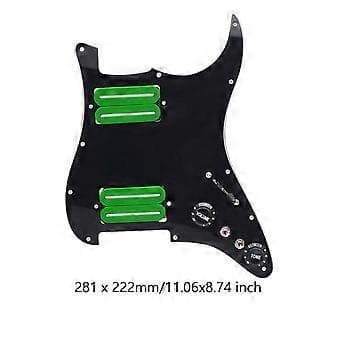 Elektriske guitarer Pickguard Pickup Assembly Scratchplate Praktisk Robust (Sort Grøn)