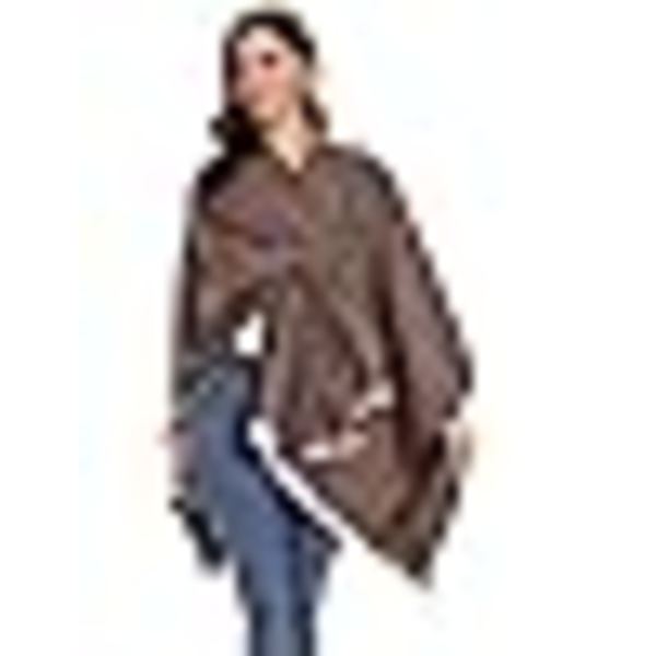 Poncho Dam Kvinna Vinter Varm Elegant Poncho Pläd Poncho Kappa Stickad Poncho Kavaj Vinter Poncho Halsduk Kvinna Present till Födelsedag Jul