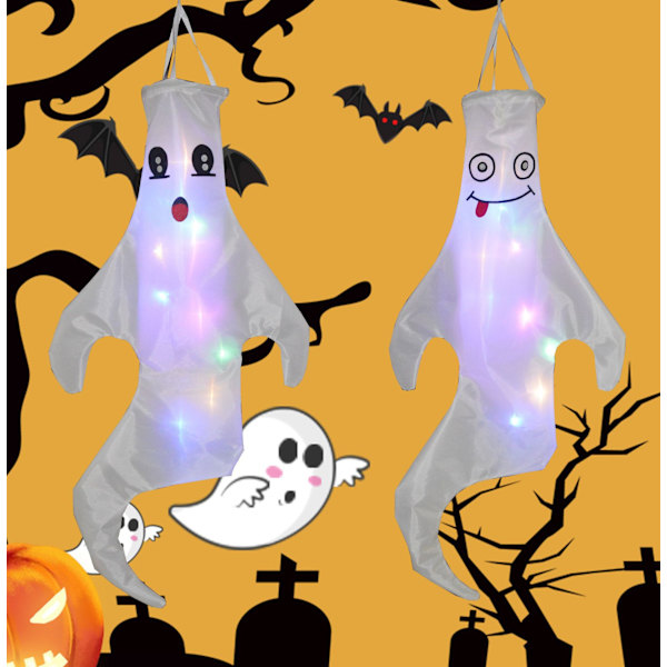 Smilende spøgelse 3d vindpose Halloween hjem indretning hus taske dekorati