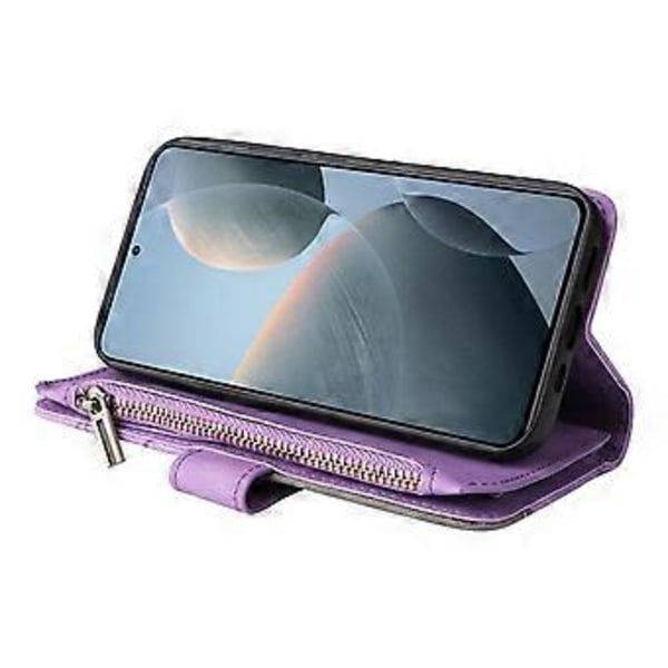 KT Multi-Function Series-5 Til Xiaomi 14T Etui Lynlås Pung Læder Telefon Cover Stativ (Style C)