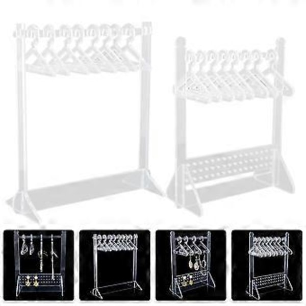2 Set Akryl Smyckesställ Halsband och Örhänge Displayställ Smyckeshållare