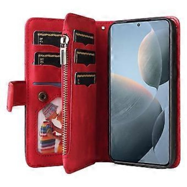 KT Multi-Function Series-5 Xiaomi 14T -kotelo Vetoketjullinen lompakko Nahkainen puhelinkotelo Jalusta (Tyyli A)