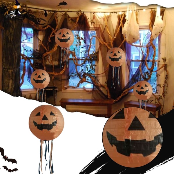 Halloween Papperslykta Fällbar Bälte Skägg Spindel Fladdermus Skelett Prop Charm style 3