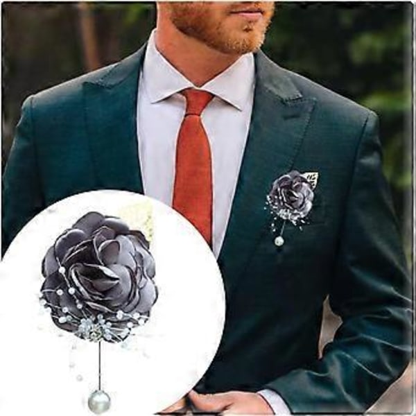 Brudepige Håndledsblomst Corsage Brud Silke Håndledsblomst, med Kunstig Perleperle Elastisk Armbånd Guldblad, Bruges til Bryllupsbal Hånd F