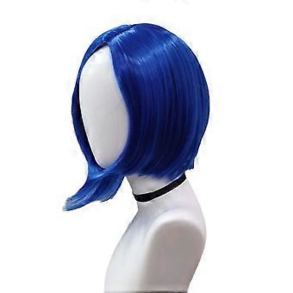 Anime Inside Out 2 Sadness Cosplay Parykk Kvinner Menn Kort Blå Bob Parykk Rett Hår Halloween Jul Kostyme( )