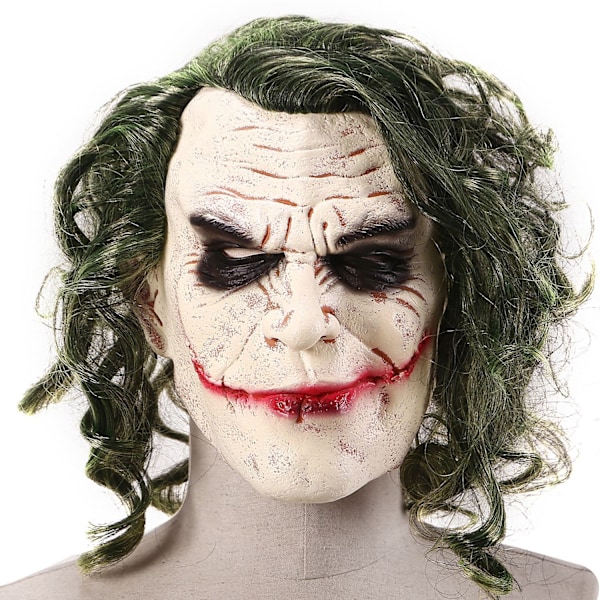 Batman The Dark Knight Joker Ondskabsfuld Halloween Latexmaske Heath Ledger Latex Hovedbeklædning