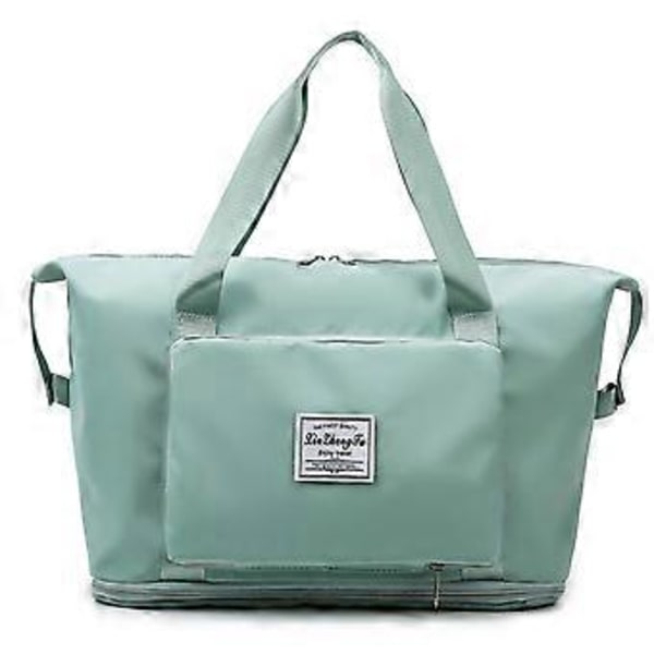 Stor Foldbar Rejsetaske med Tør- og Vådadskillelse Foldbar Rejseduffle (grøn)