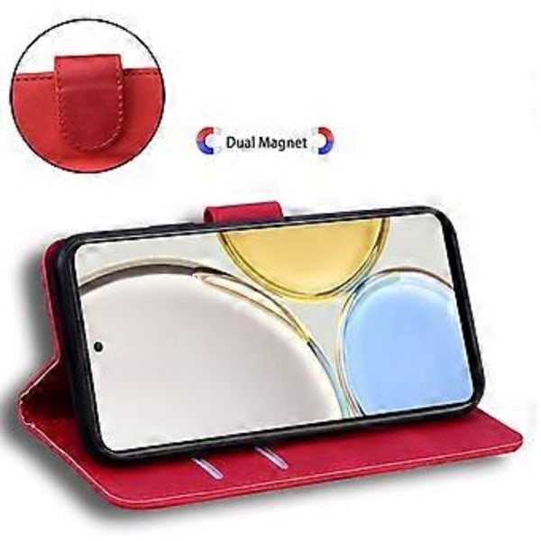 For Honor X7a 5G Stand Wallet Cover Tiger Mønster Præget PU Læder Flip Telefon Cover (Style B)