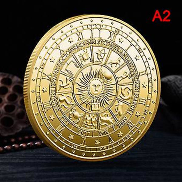 Tarot-minnesmynt Konstellation Lycklig Kärlek Medaljong Önske-mynt (Guld)