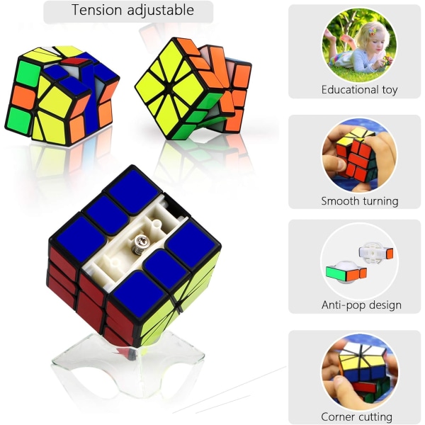 Square 1 Square One SQ-1 SQ1 Skewb Pussel Magisk Kub Magisk Kub Pussel Ultra Snabb (svart)