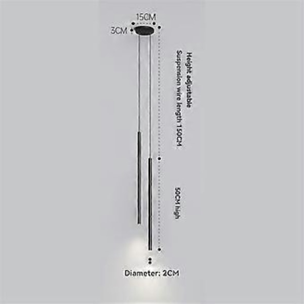 6W Modern LED Ljuskrona Dubbelhövdad Minimalistisk Lång Linje Lampa Ljuskrona för Vardagsrum Sovrum