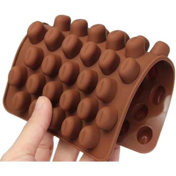 Chokladform i Kaffebönform 55 Hål 3D Silikon Icke-Klibbig Chocola
