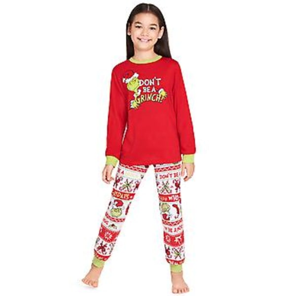 Grinch Voksen Børn Julepyjamas Sjove Print Familie Matchende Natøj PJs Jul (11-12T Barn)