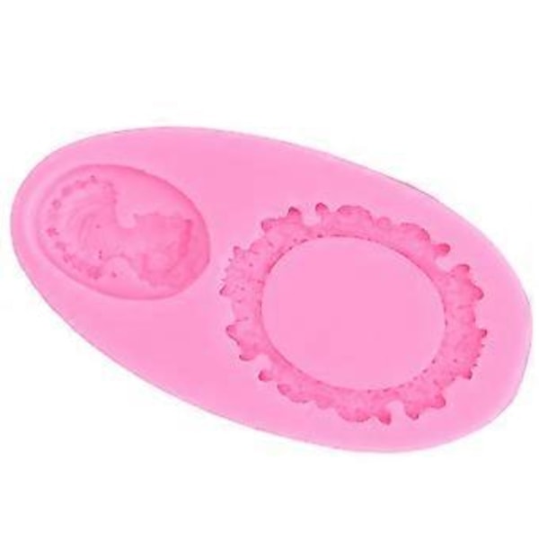 Vintage peilikehyksen silikonimuotti fondanttikakun koristelutyökalut sokerimassalle DIY-leivontaan