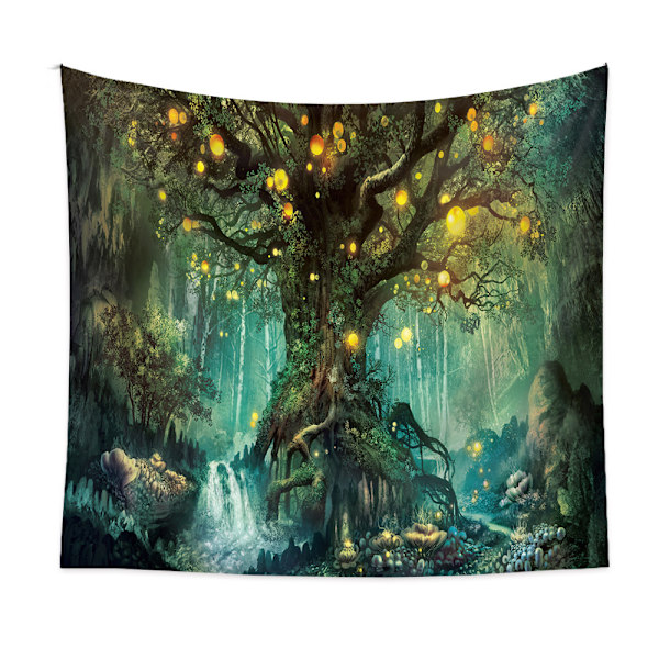 Wall Decor, Bedroom Wall Tapestry, Forest Tapestry, Green Tree of Life