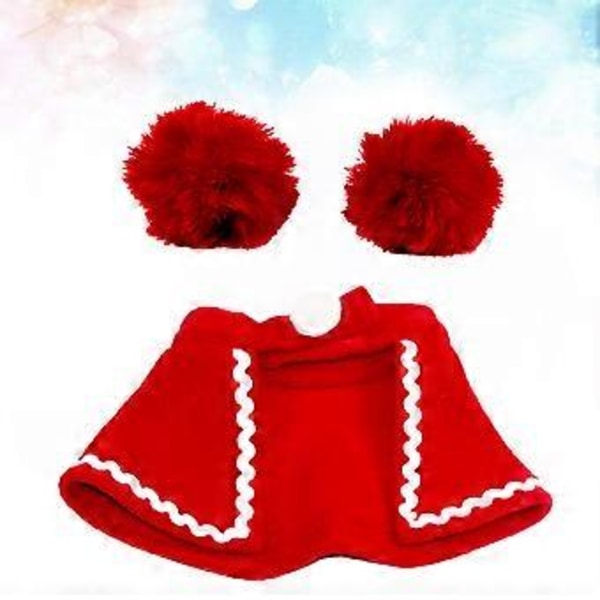 2 st julkläder för hundar, kappa, hatt och halsduk, rolig husdjursdräkt, storlek M (röd)