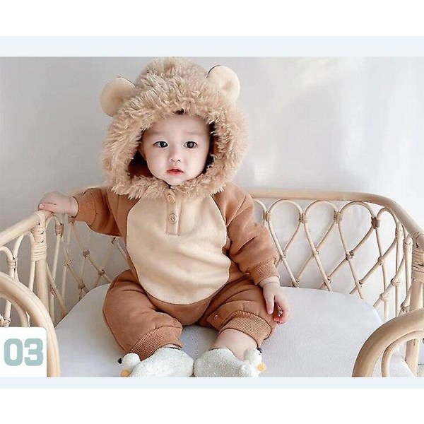 Newborn Baby Bodysuit Winter Thickened Clothes Baby Clothes Boy's Climbing Clothes One Piece Clothes Baby Girl Onesies 66 for 6m