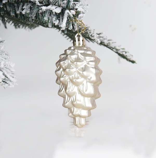 8 stk. julepynt - Guld 9 cm hængende blank mat julepynt