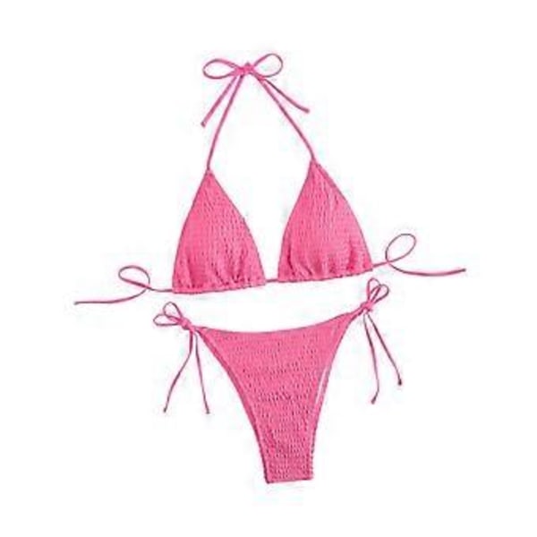Todelt Tankini Badeantrekk Svømmedrakt for Strand Svømmebasseng Fest (S Rosa)