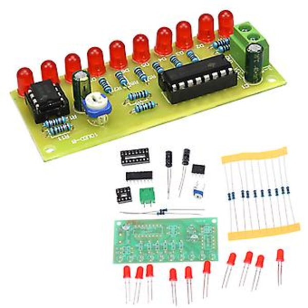 LED-chaser med rinnande vattenljus NE555-modul + CD4017 PCB-kort DIY-kit