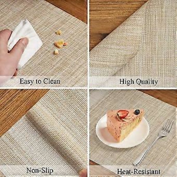 Pöytätabletit, 4 kpl, lämmönkestävät ja tahroja hylkivät, liukumattomat ja pestävät tabletit keittiöön ja ruokailutilaan, 45 x 30 cm (Sininen, 6 kpl)