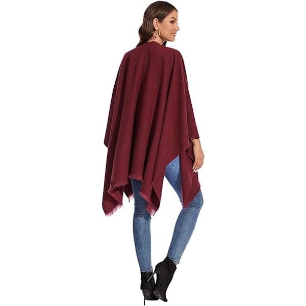 Elegant Sjal med Öppen Framkant, Mjuk Poncho för Kvinnor, Lämplig för Vår, Höst och Vinter