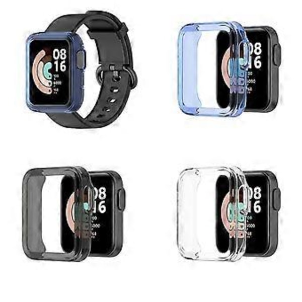 2023 Uusi Anti-drop Rannekello Kotelo Puolipaketti Pölynkestävä Vaihdettava Kuori Tpu Suojakotelo Mi Watch Lite -kellolle Näytönsuojakalvolla (sininen läpinäkyvä)