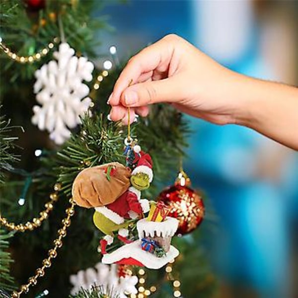 God Jul Grinchen Ornament Julgran Hängande Dekoration Figur Hänge (D)