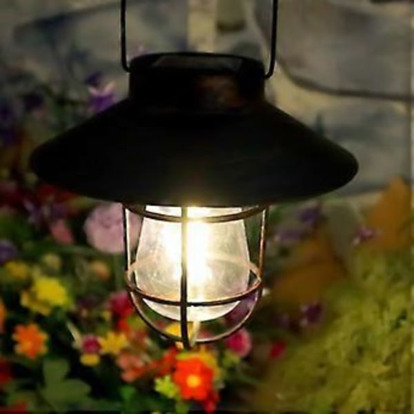 Solar utendørs hagelampe tungstenlampe dekorativ atmosfære lampe B & B retro vegglampe retro lykt