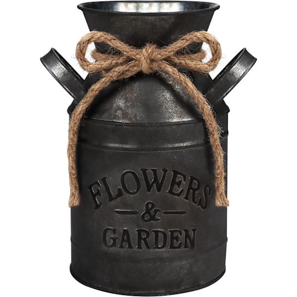 Vintage Metal Blomster Vase - L11.3 x H19cm - Galvaniseret Vintage Sh