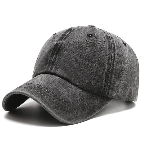 Mjuk topp baseballkeps, enkel keps med topp, justerbart visir, grå
