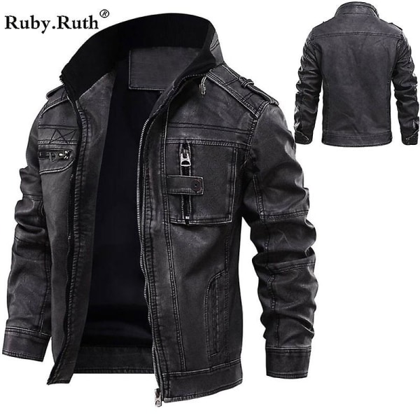Leather Man Jackets Men Jacket Male Coats Winter Warm Cool Moto Motorcycle Outerwears European Size XXXL