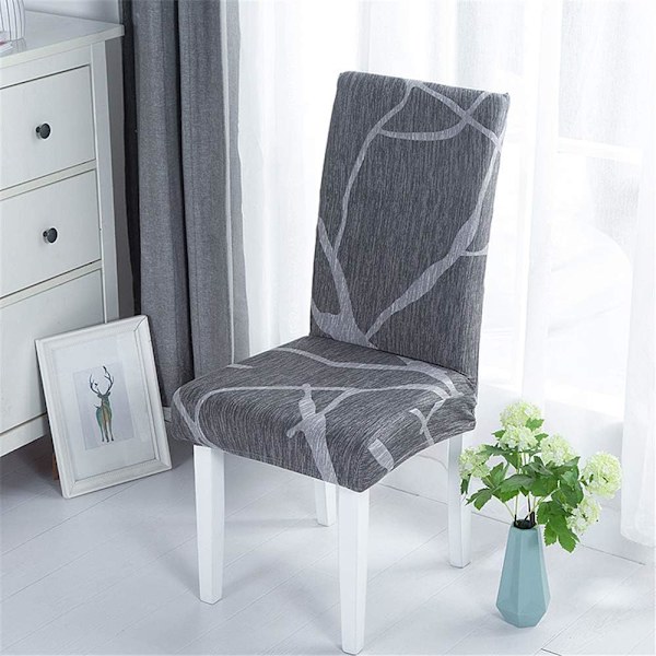 Matstolöverdrag Patchwork Tryckt Tvättad Stretch