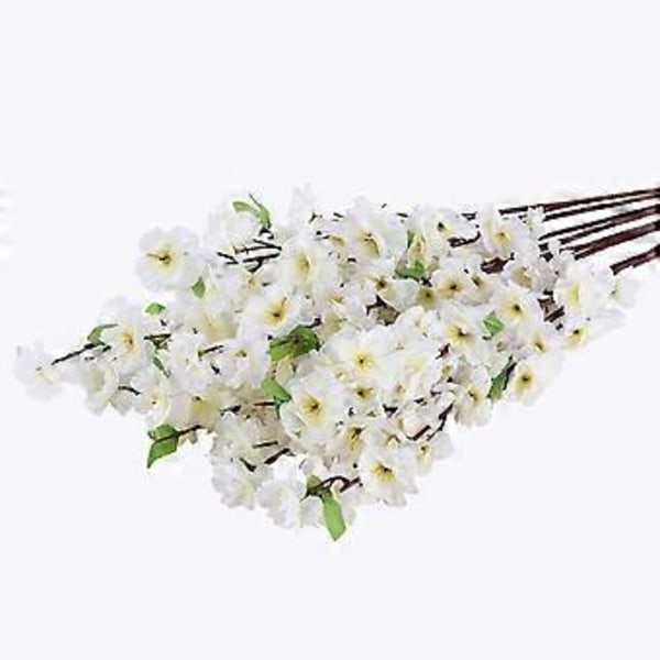 Store Størrelse 65cm/25.59in Kunstige Blomster Ferskenblomst Simuleringsblomst Til Bryllupsdekoration Hjemmedekoration (6stk Hvid)