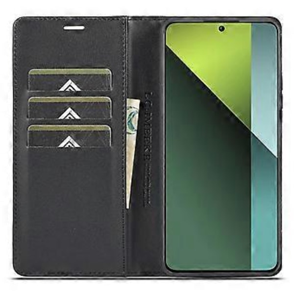 LC.IMEEKE Xiaomi Redmi Note 13 Pro 4G/Poco M6 Pro 4G Hiilikuitukuvioinen Suojakotelo Magneettisella Sulkimella (Pystyraita)