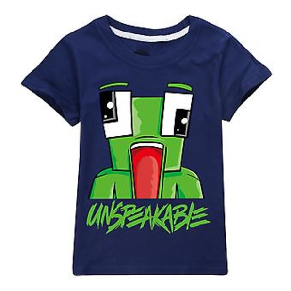 Children Kids Unspeakable Printing Shirts Teens Fashion Short Sleeve T-shirt Casual Crew Neck Tee Tops(7-8 Years Royal Blue)