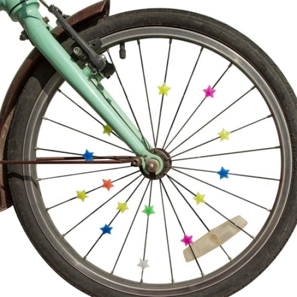Hjuldekorationer för cykel, stjärnor - 36-pack flerfärgad