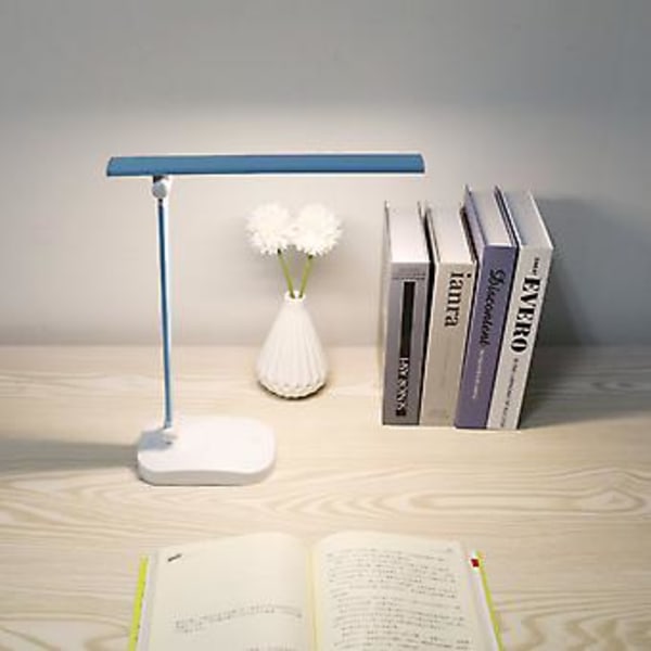LED Skrivebordslampe LED USB-lading Varmt hvitt lys Tre moduser Justerbar lysstyrke Berøringsbryter Liten skrivebordslampe