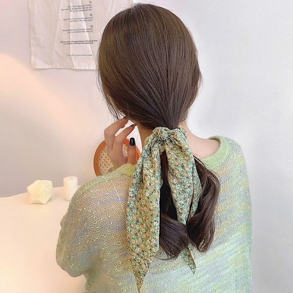 5 kpl naisten nauha scrunchies rusetti solmittu klassinen kukkakuvio hiusnauhat vintage pupunkorva poninhäntä pidikkeet hiuslisävarusteet