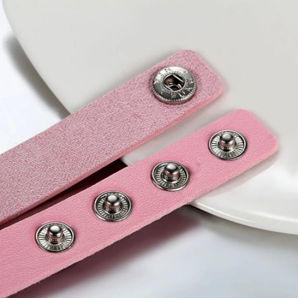 Pink choker halskæde til kvinder - Læderlegering 33-40cm